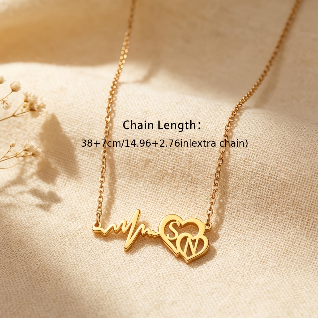 Women's ECG Hollow-Out Double Heart Custom Necklace
